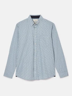 Abbott Blue Checked Cotton Poplin Shirt