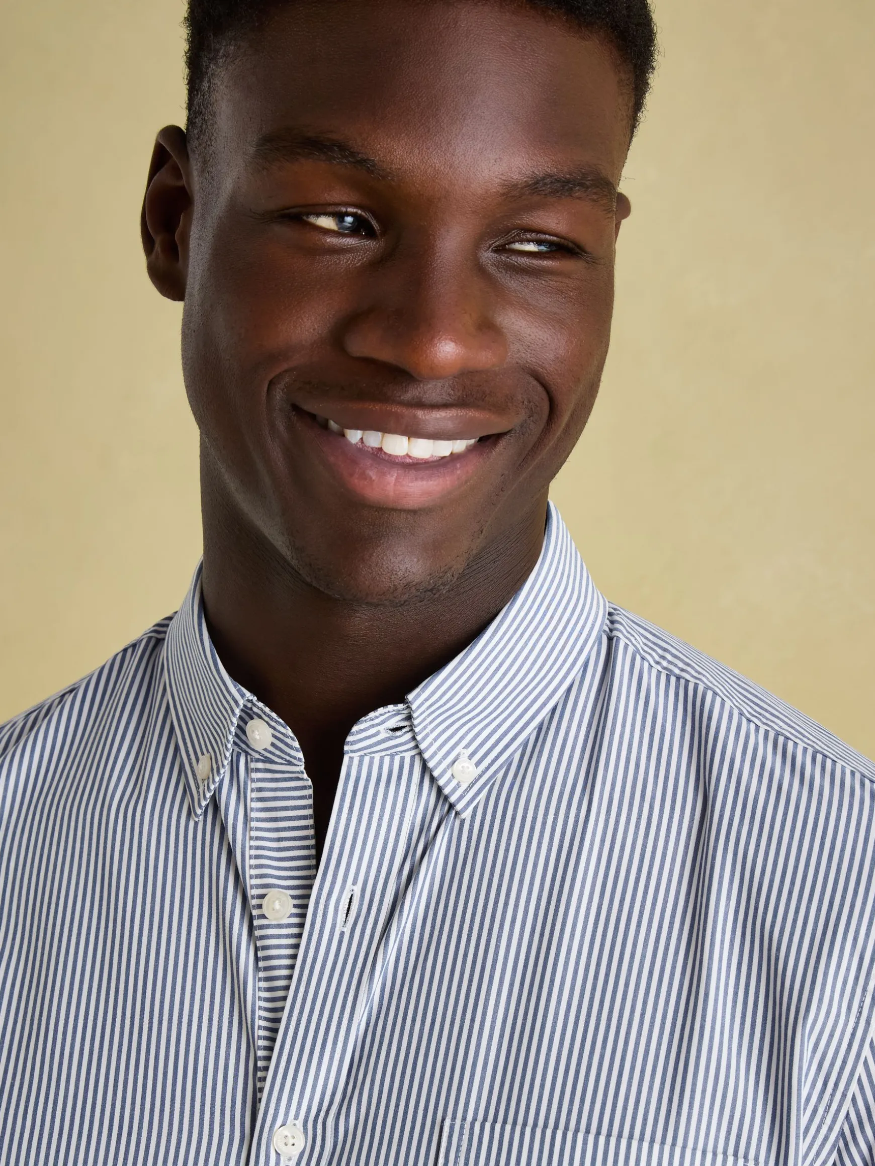 Abbott Blue Pinstriped Cotton Poplin Shirt