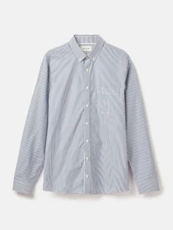 Abbott Blue Pinstriped Cotton Poplin Shirt