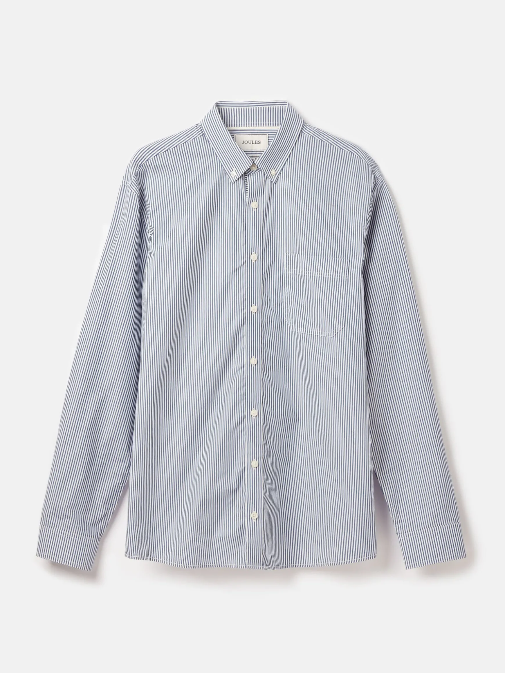 Abbott Blue Pinstriped Cotton Poplin Shirt