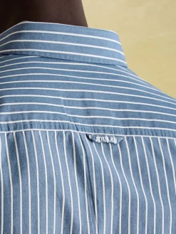 Abbott Blue Striped Cotton Poplin Shirt