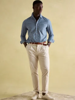 Abbott Blue Striped Cotton Poplin Shirt