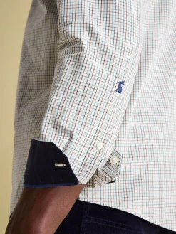 Abbott Blue/Brown Cotton Poplin Shirt