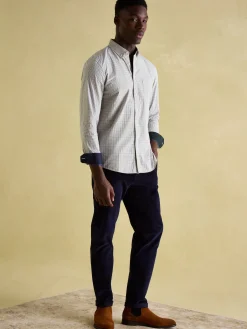Abbott Blue/Brown Cotton Poplin Shirt