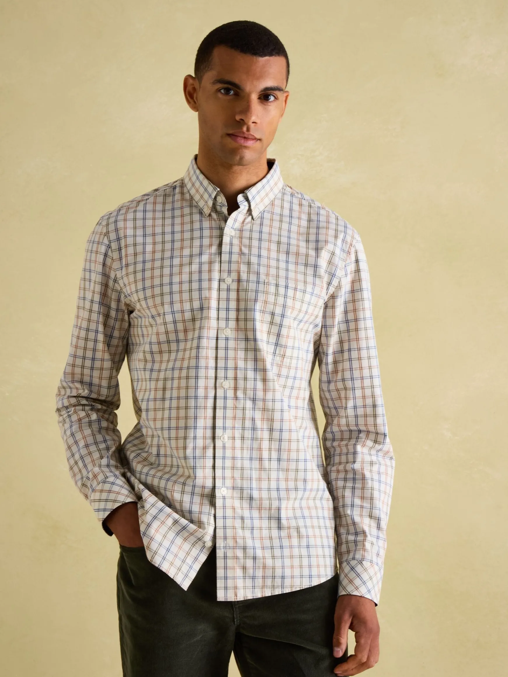 Abbott Cream Cotton Poplin Shirt