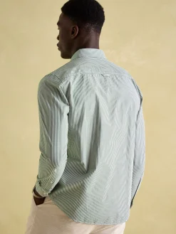 Abbott Green Pinstriped Cotton Poplin Shirt
