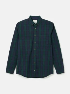 Abbott Navy Blue Checked Cotton Poplin Shirt