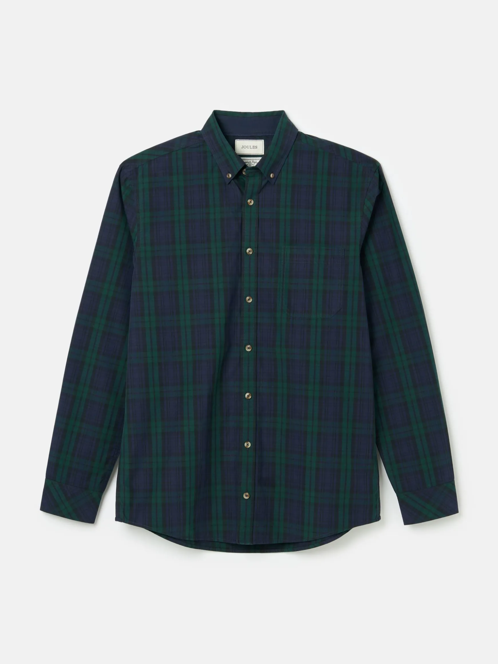 Abbott Navy Blue Checked Cotton Poplin Shirt