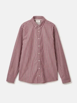 Abbott Red Striped Cotton Poplin Shirt