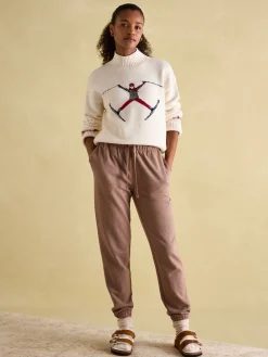 Abigail Cream High Neck Intarsia Ski Jumper