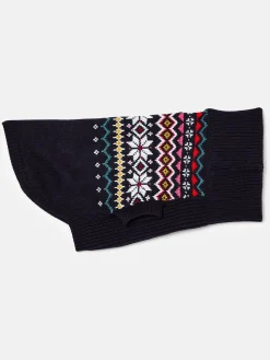 Alba Navy Knitted Fair Isle Dog Jumper