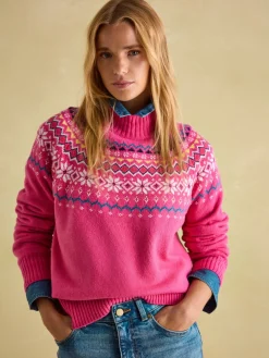Alba Pink Fair Isle Jumper