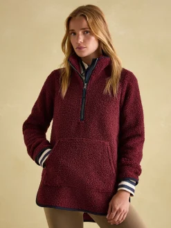 Aldeburgh Burgundy Quarter Zip Fleece