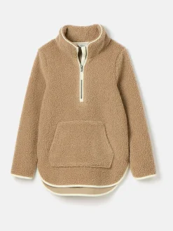 Aldeburgh Tan Brown Quarter Zip Fleece