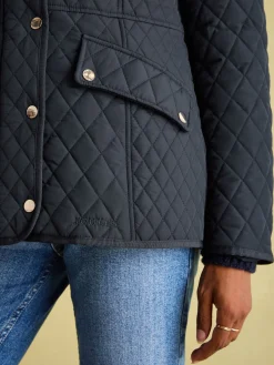 Allendale Navy Blue Showerproof Diamond Quilted Coat