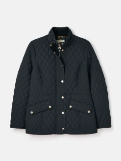 Allendale Navy Blue Showerproof Diamond Quilted Coat