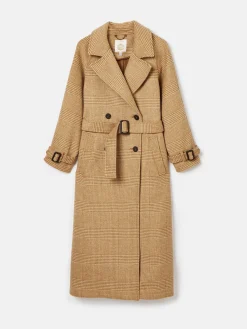 Amberley Tan Brown Longline Wool Blend Coat with Belt
