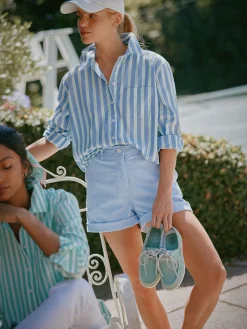 Amilla Blue/White Cotton Shirt