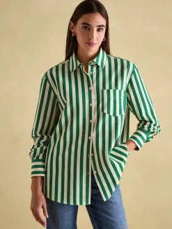 Amilla Green & Cream Stripe Shirt