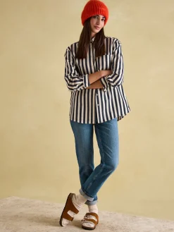 Amilla Navy & Cream Stripe Shirt