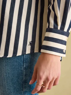 Amilla Navy & Cream Stripe Shirt