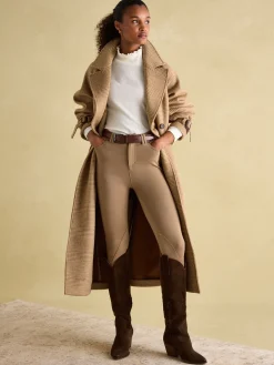 Amy Cream Ribbed Long Sleeve High Neck Jersey Top