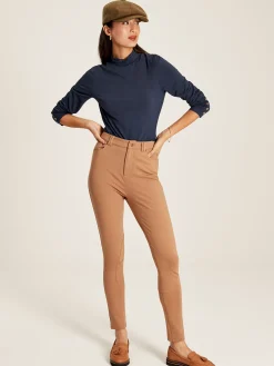 Amy Navy Blue Long Sleeve High Neck Jersey Top