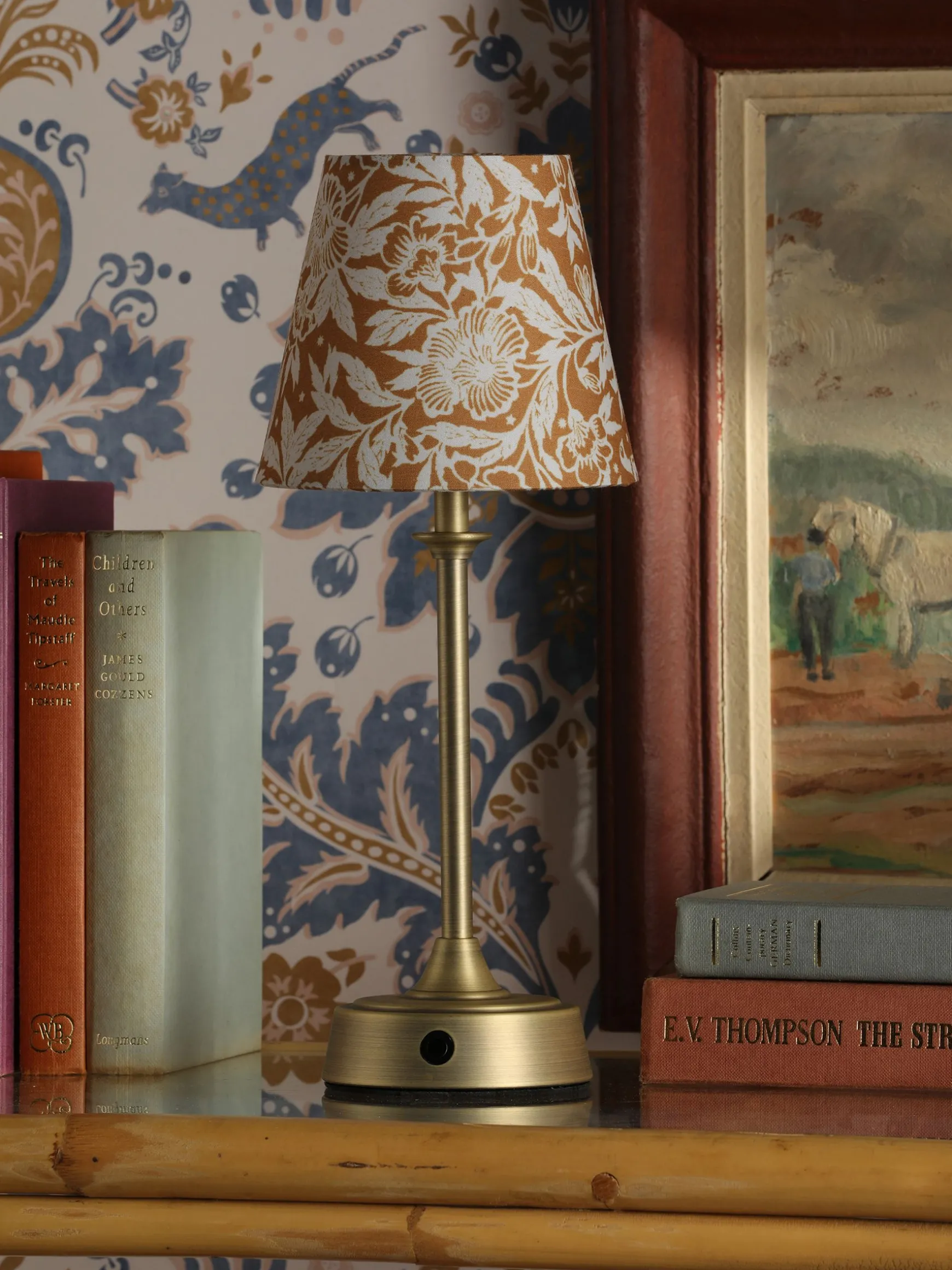 Apsley Gold Print Rechargable LED Lamp