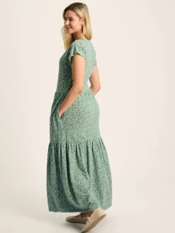 Ariana Green Jersey Tiered Dress