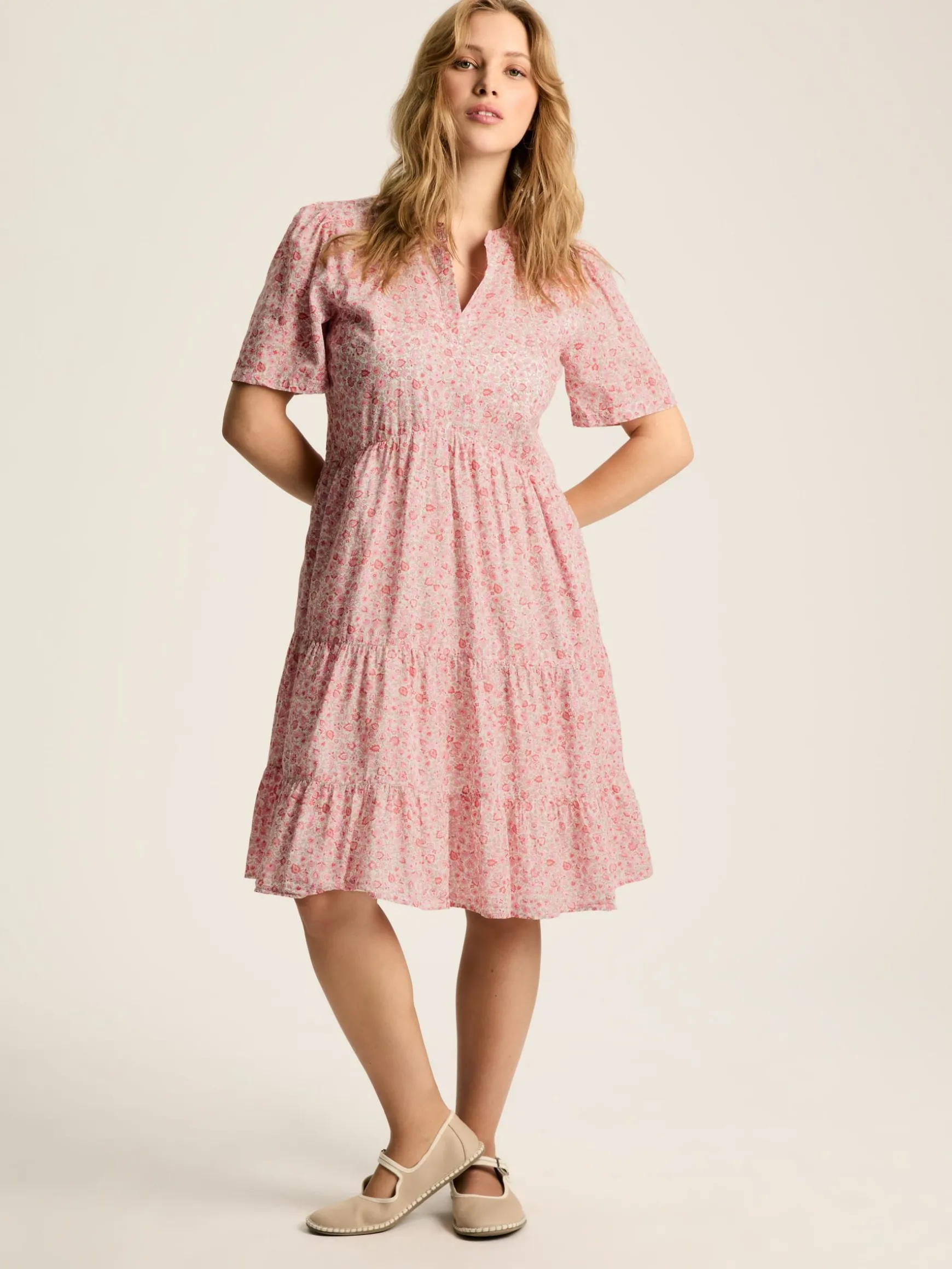 Ariella Pink Cotton Dress