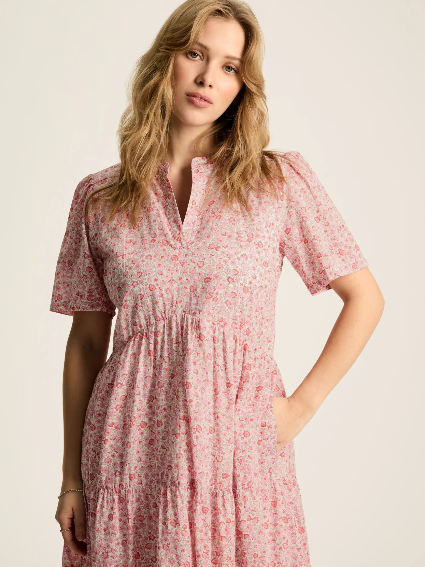 Ariella Pink Cotton Dress