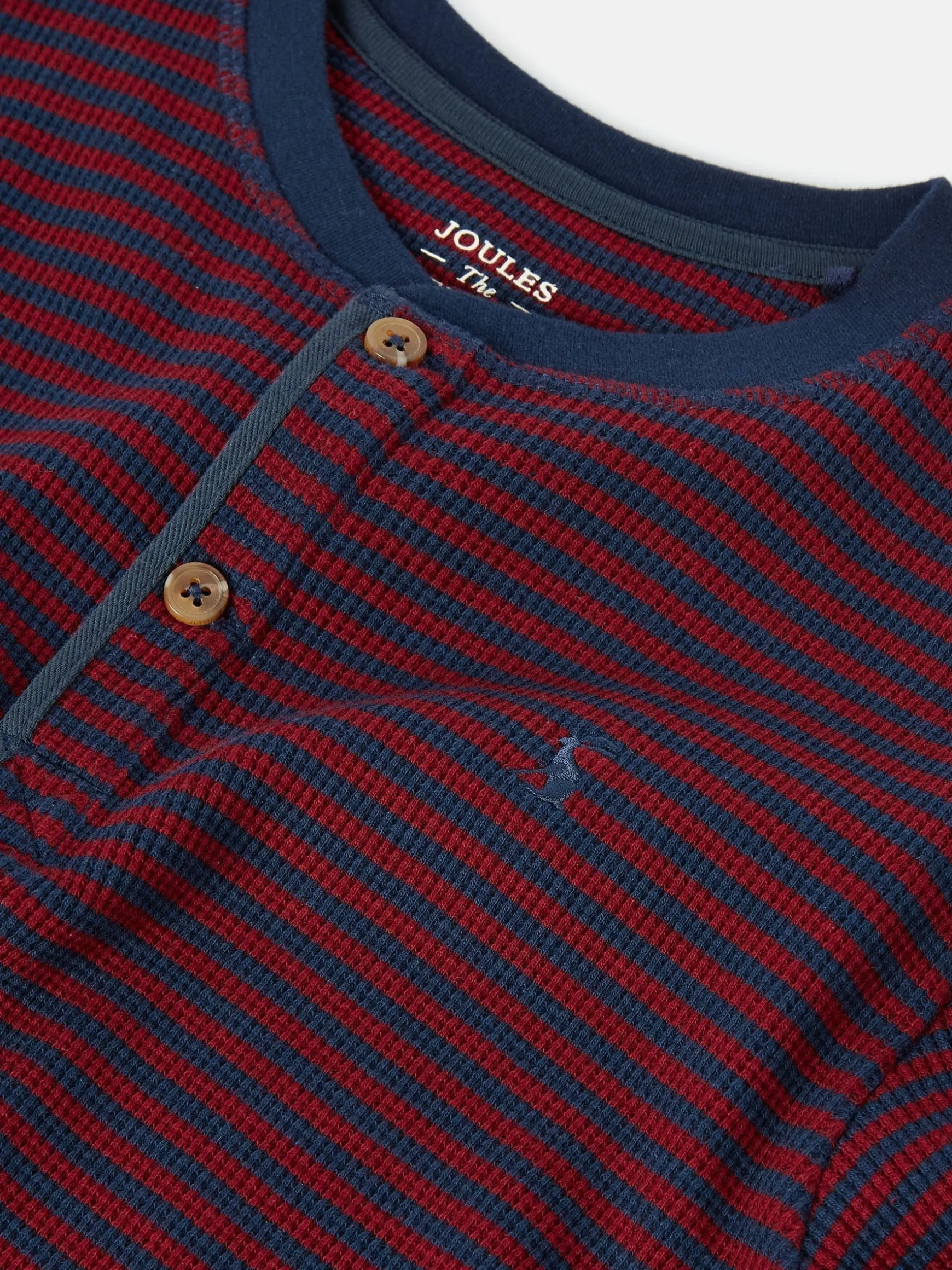 Arthur Berry Red & Navy Stripe Henley Top