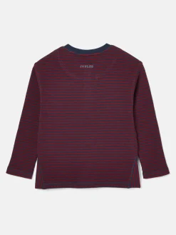 Arthur Berry Red & Navy Stripe Henley Top