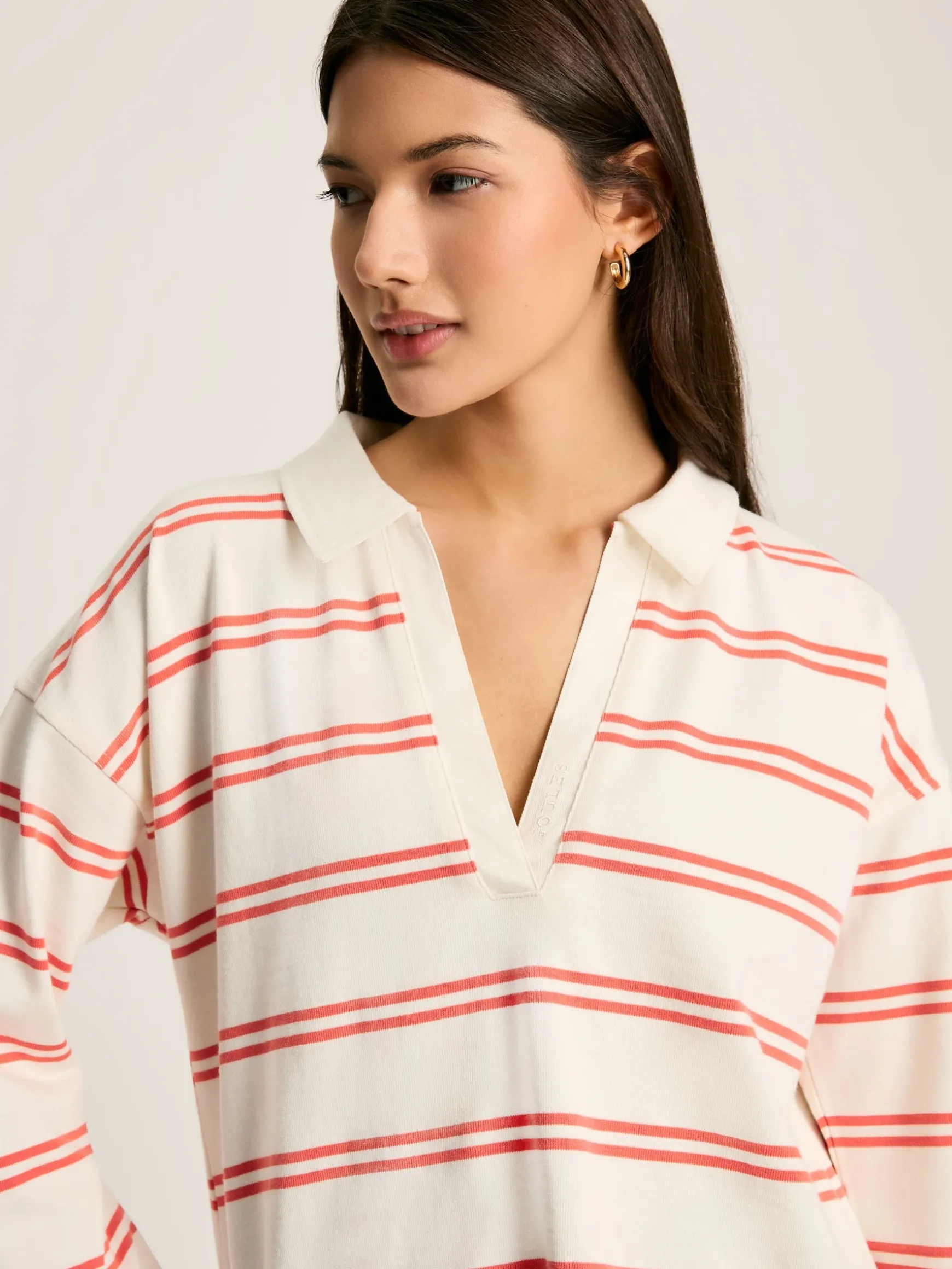 Bayside Coral/White Cotton Deck Shirt