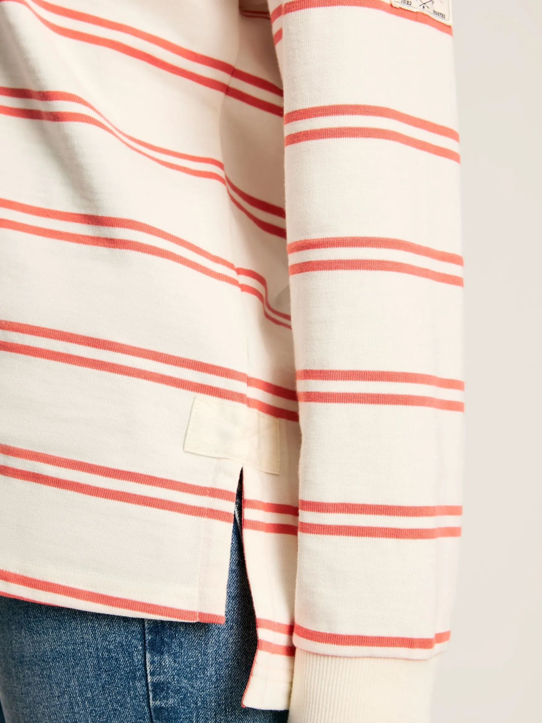 Bayside Coral/White Cotton Deck Shirt