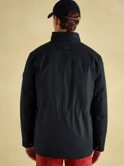 Beckett Navy Waterproof Field Coat With Packable Hood