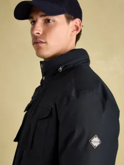 Beckett Navy Waterproof Field Coat With Packable Hood