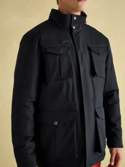 Beckett Navy Waterproof Field Coat With Packable Hood