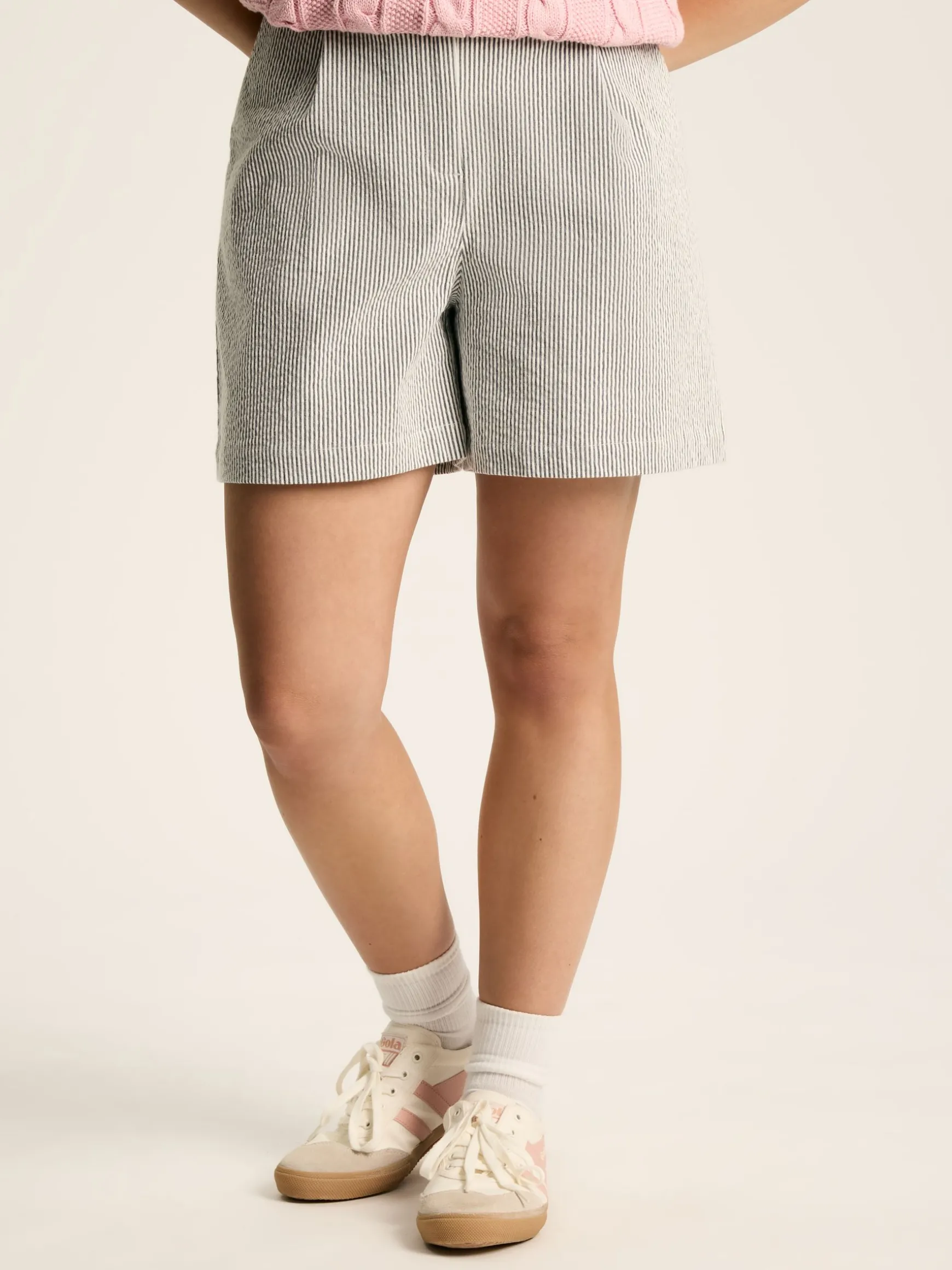 Belmont Navy & White Seersucker Striped Shorts