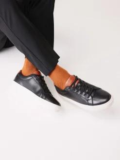 Black Leather Trainers