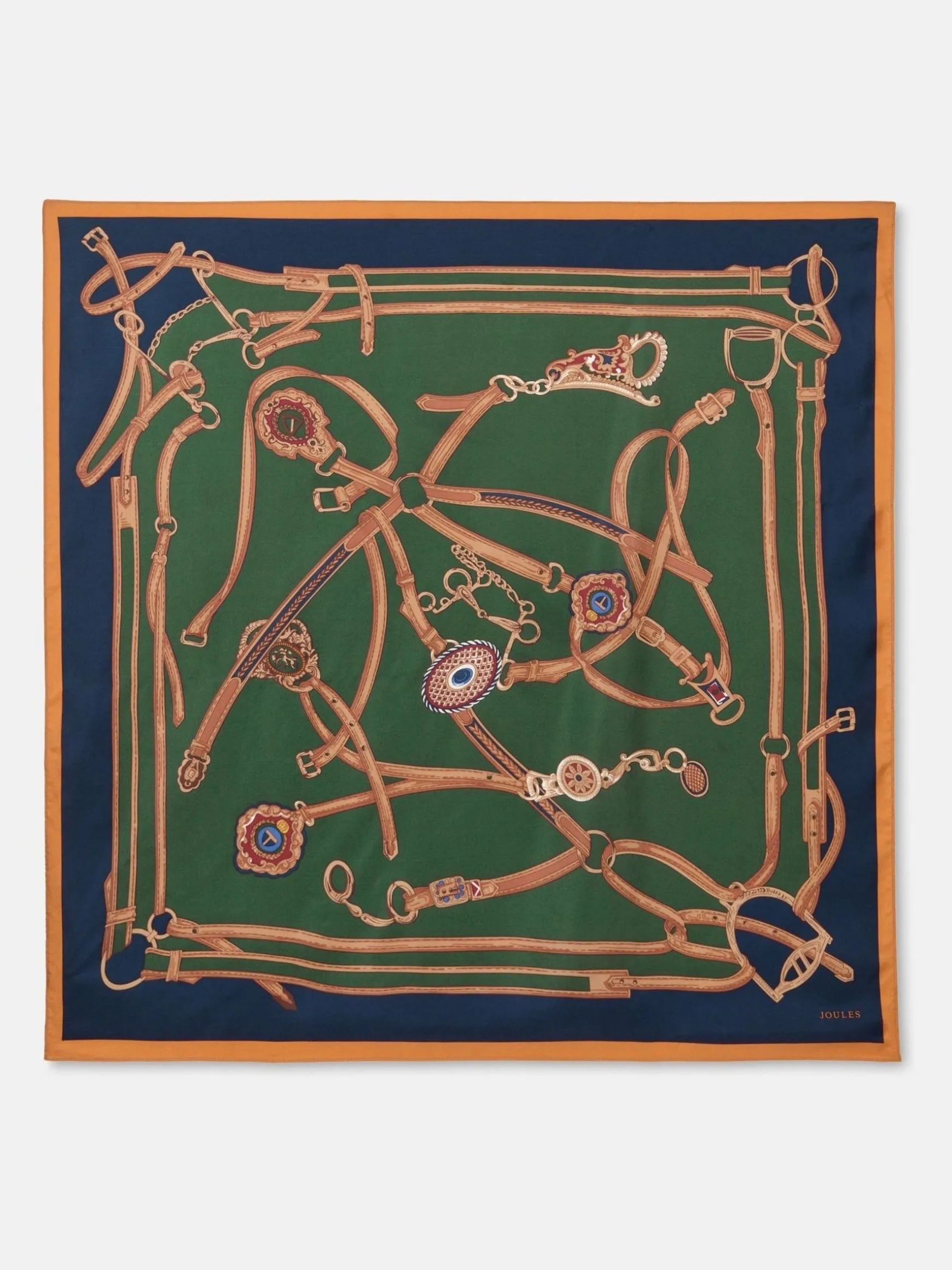 Bloomfield Khaki Green Square Silk Scarf