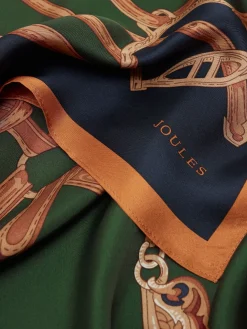 Bloomfield Khaki Green Square Silk Scarf