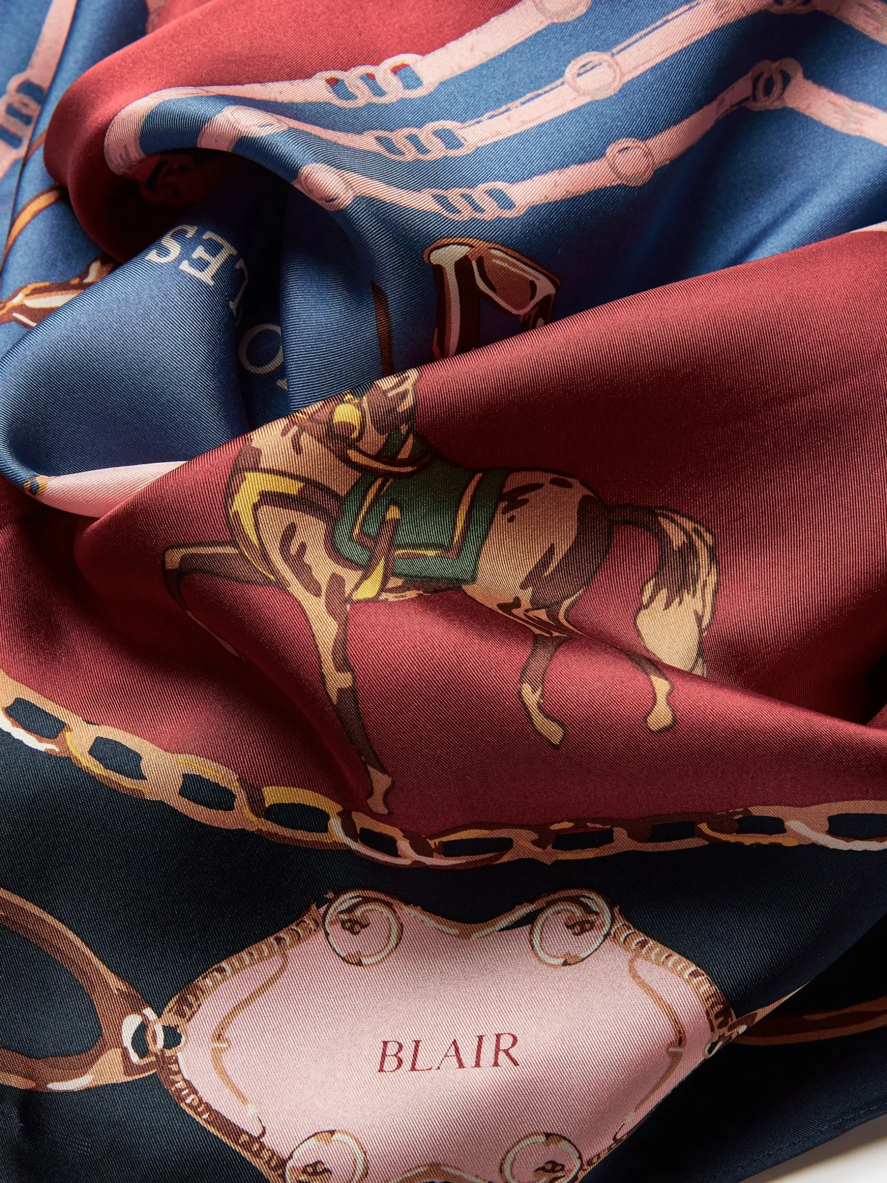 Bloomfield Navy Silk Square Scarf