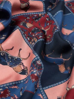 Bloomfield Navy/Burgundy Square Silk Scarf