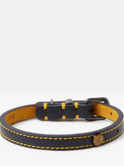 Blue Adjustable Leather Dog Collar