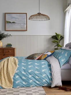 Blue Blockprint Dogs Cover Set