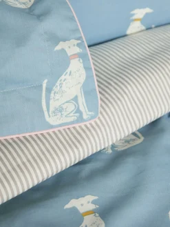 Blue Blockprint Dogs Cover Set