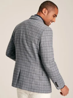Blue Check Slim Fit Suit Blazer