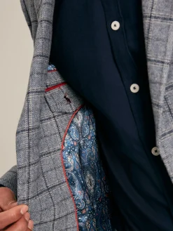 Blue Check Slim Fit Suit Blazer