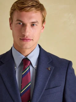 Blue Slim Fit Flannel Suit Jacket